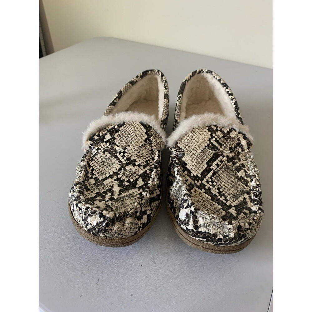 Sonoma Goods For Life® Size 7-8 Faux Snake Skin, Women's Fur Lined Moccasins